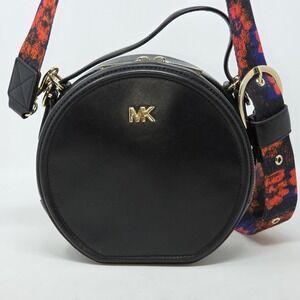 Michael Kors Delaney Top Handle Medium Leather Canteen Crossbody Bag Black